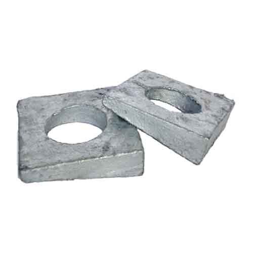 MBW1G 1" Square Beveled Washer, Malleable Iron, HDG